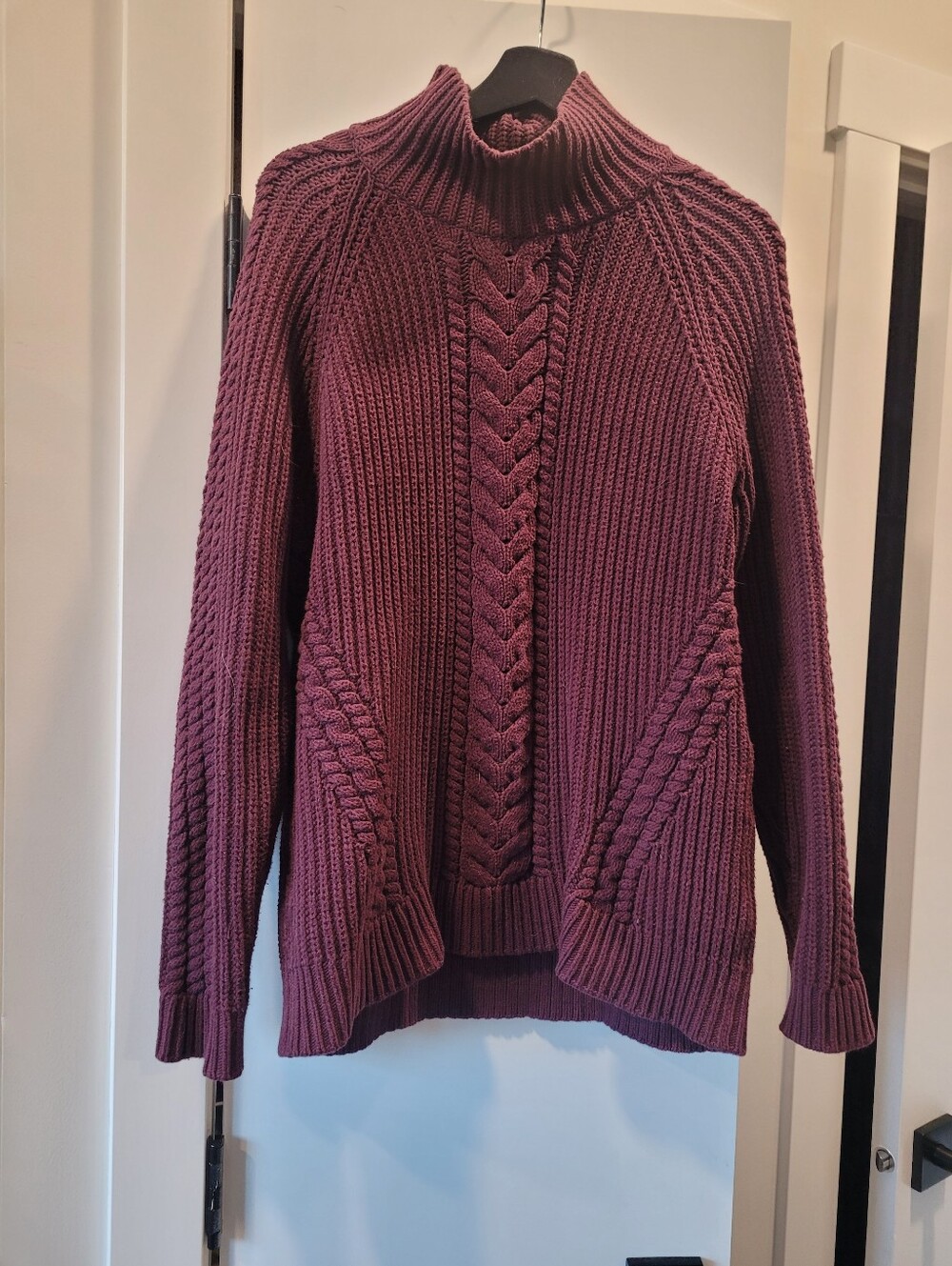 lululemon athletica Cable Knit Turtleneck Sweater - Burgundy